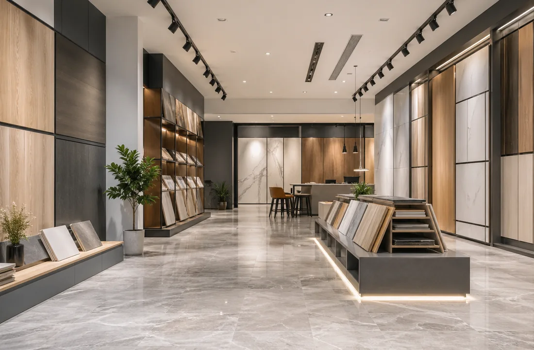 Retail space with vinyl flooring