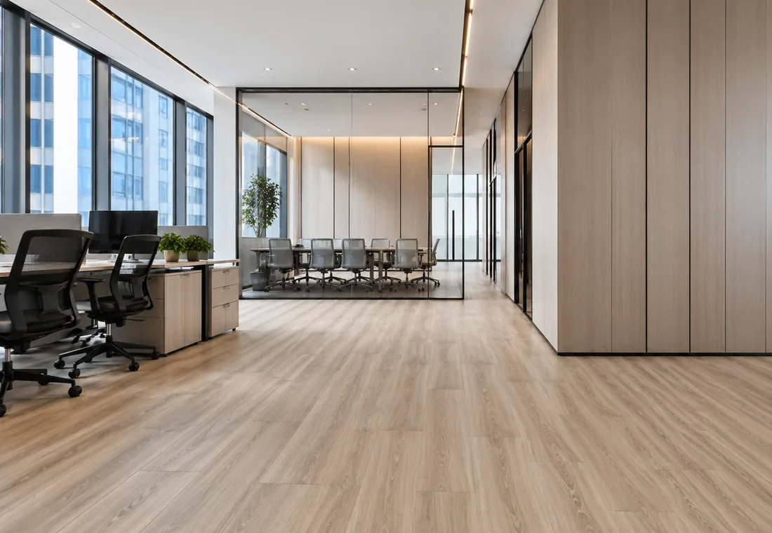 Commercial space fitted with LVT Dry Back flooring