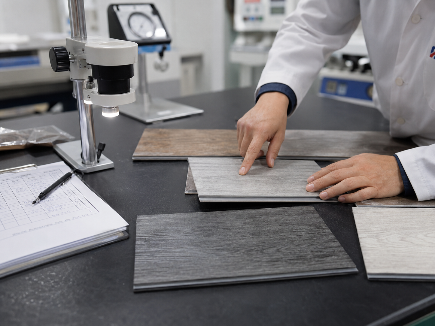 SPC plank specification inspection in the factory